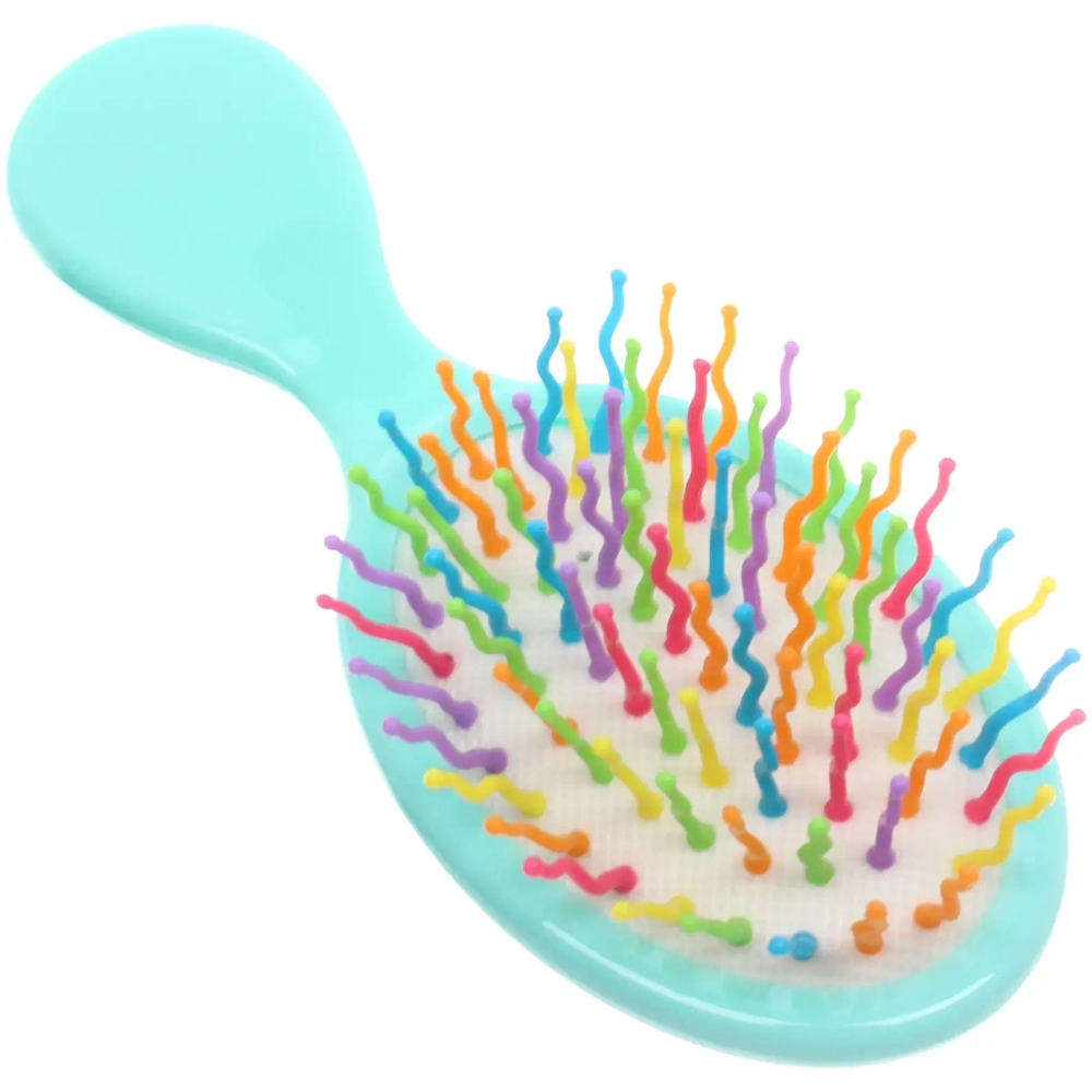 Расчёска массажная детская «Little darling», Милая Аннет, цвет мятный, разноцветные зубчики, 13,8*6см (пакет с подвесом)