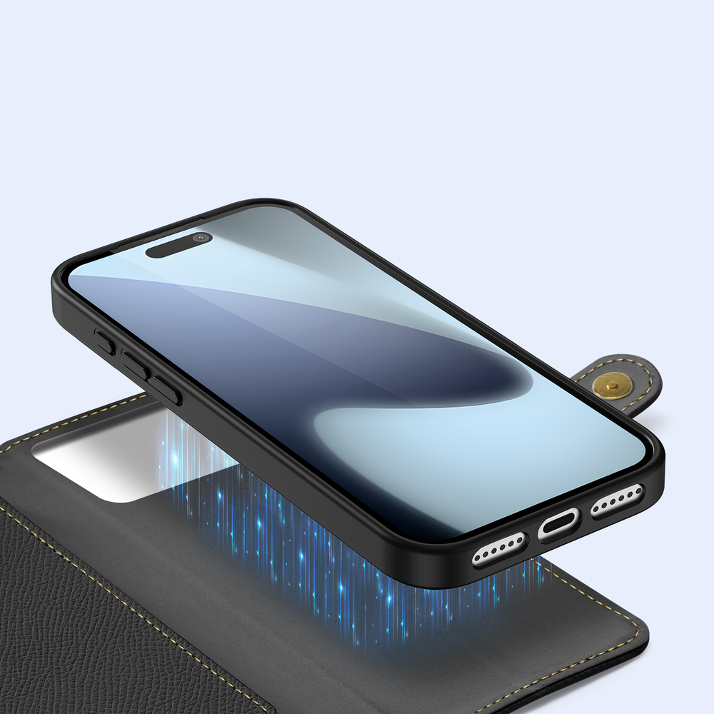 Чехол кошелек с MagSafe из кожи для iPhone 17 Pro, серия Lawa от Dux Ducis