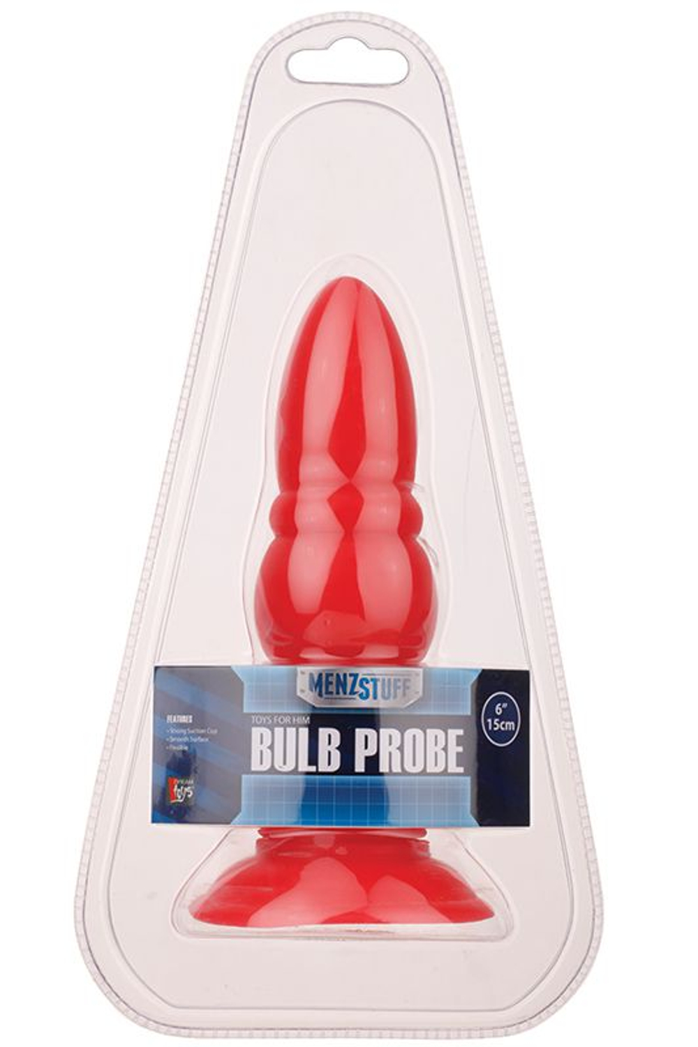 Красная анальная пробка MENZSTUFF BULB PROBE - 15 см. (Цвет: красный)