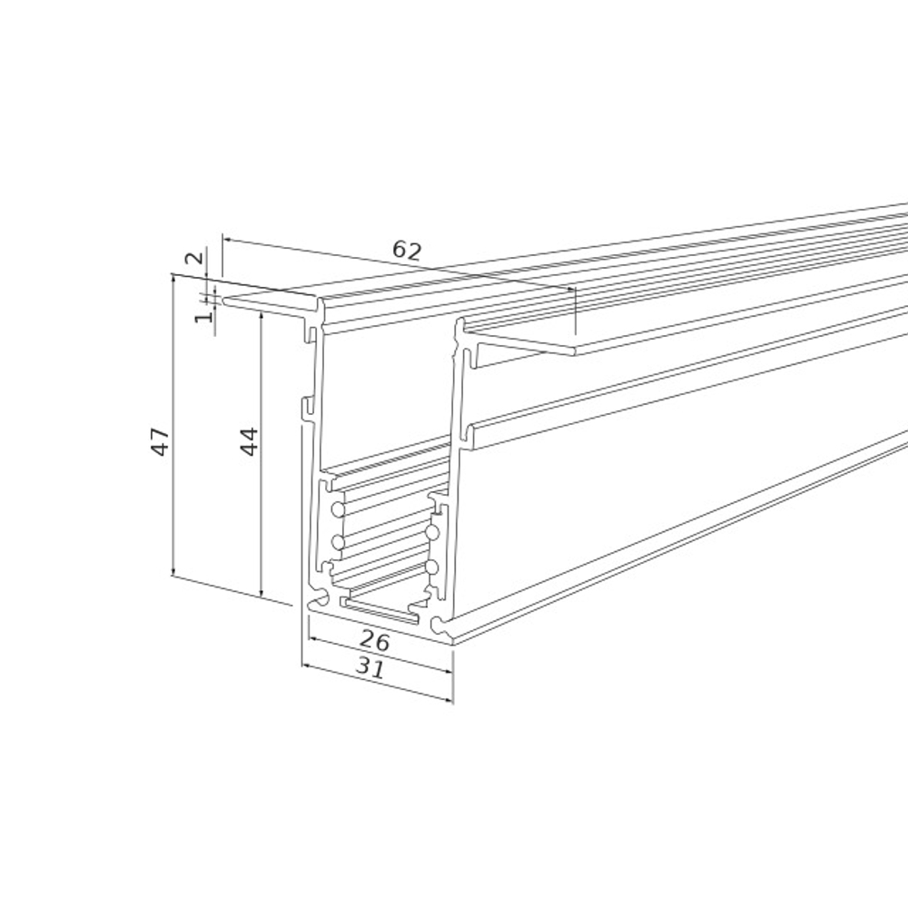 Slim Magnetic Шинопровод встраиваемый черный (1м) 85086/00 85086/00