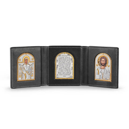 Складень карманный Спаситель Молитва Покрова 90х255мм