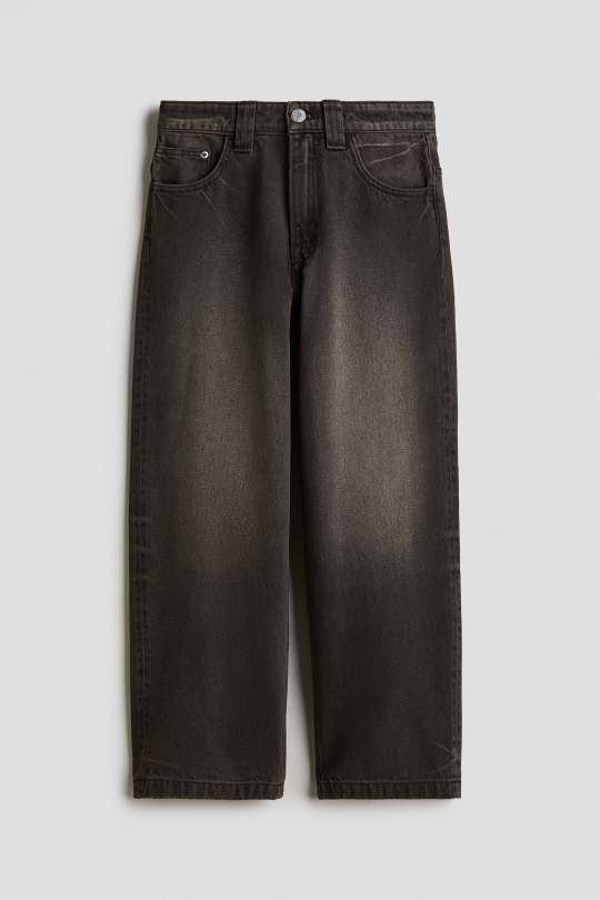 H&M Джинсы Baggy Fit, темно-серый