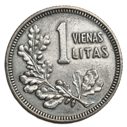 Монета 1 лит 1925 год Литва