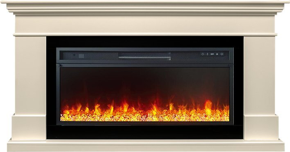 Каминокомплект California  - Слоновая кость (Высота 860) с очагом Vision 42 LED