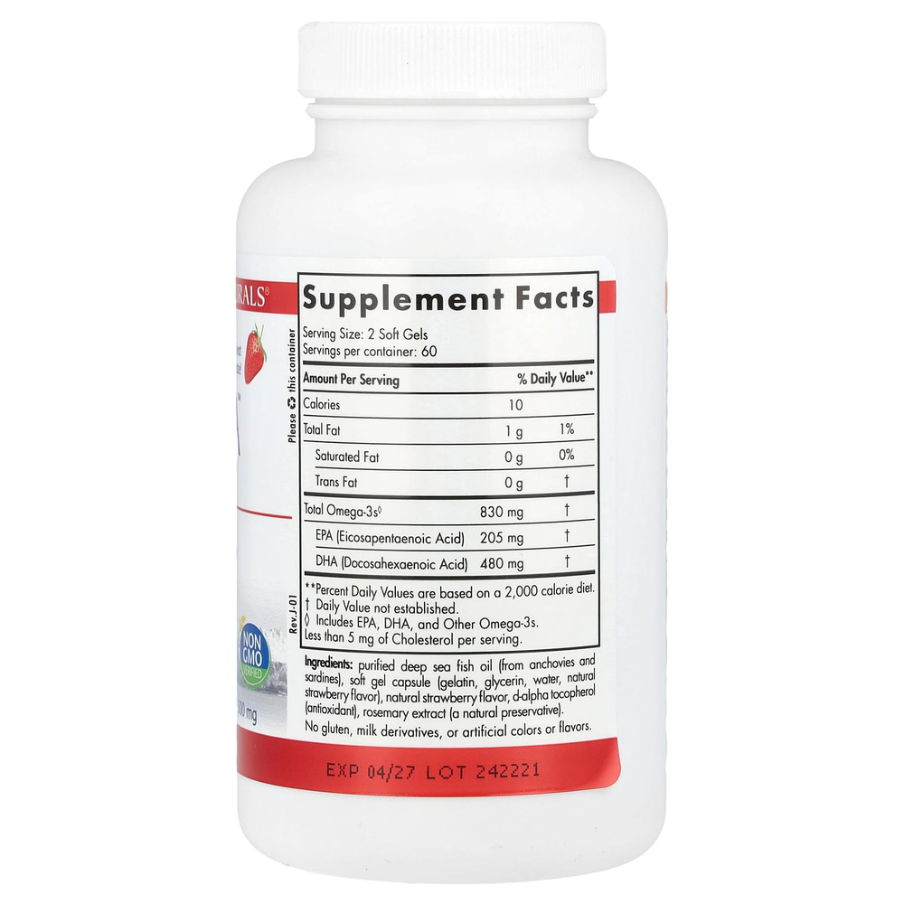 Nordic Naturals, ProDHA ™, клубника, 120 мягких таблеток (250 мг в мягком геле)