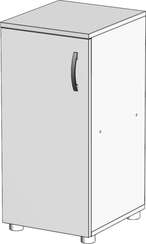 Стеллаж низкий узкий закрытый