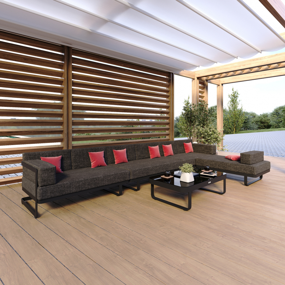 Лаунж зона угловая Ideal Patio ТЕСОРА маренго - каркас карбон