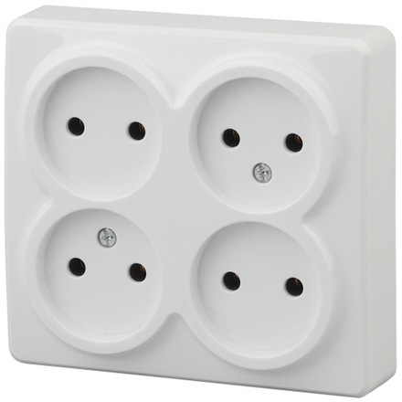 Розетка ЭРА Эксперт 11-2210-01 четверная 4х2P 16A-250В IP20 ОУ горизонт. белый
