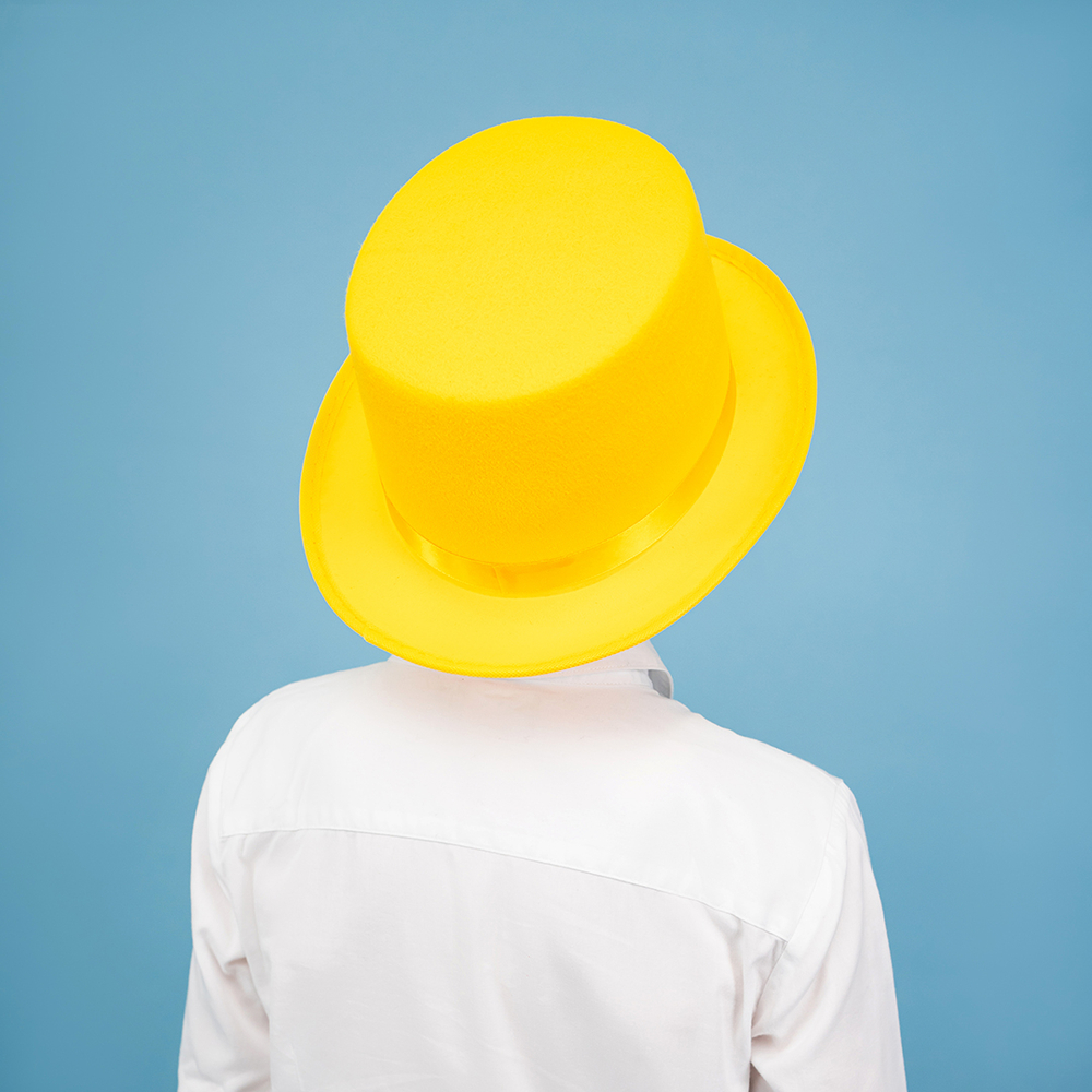 Шляпа, Цилиндр, фетр, Желтый, 56-58 разм.