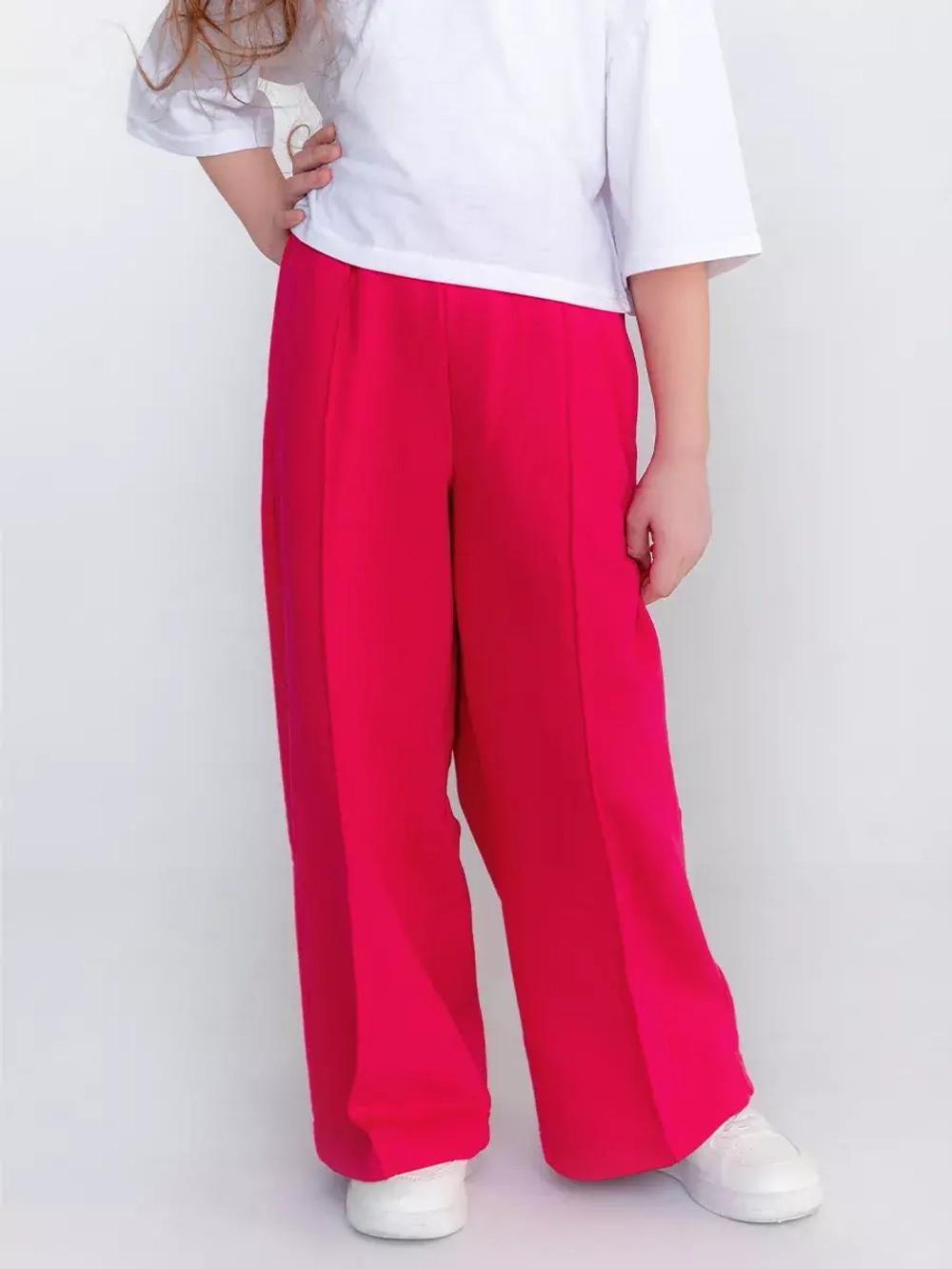 Брюки палаццо для девочки розовые