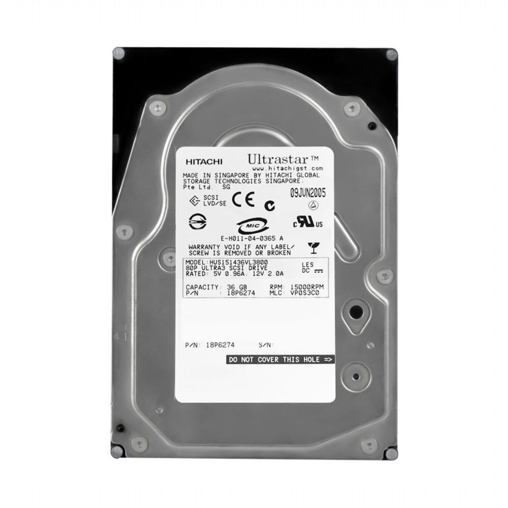 Жесткий диск Hitachi SCSI 36Gb (U320/15K/8Mb/80pin) 18P6274