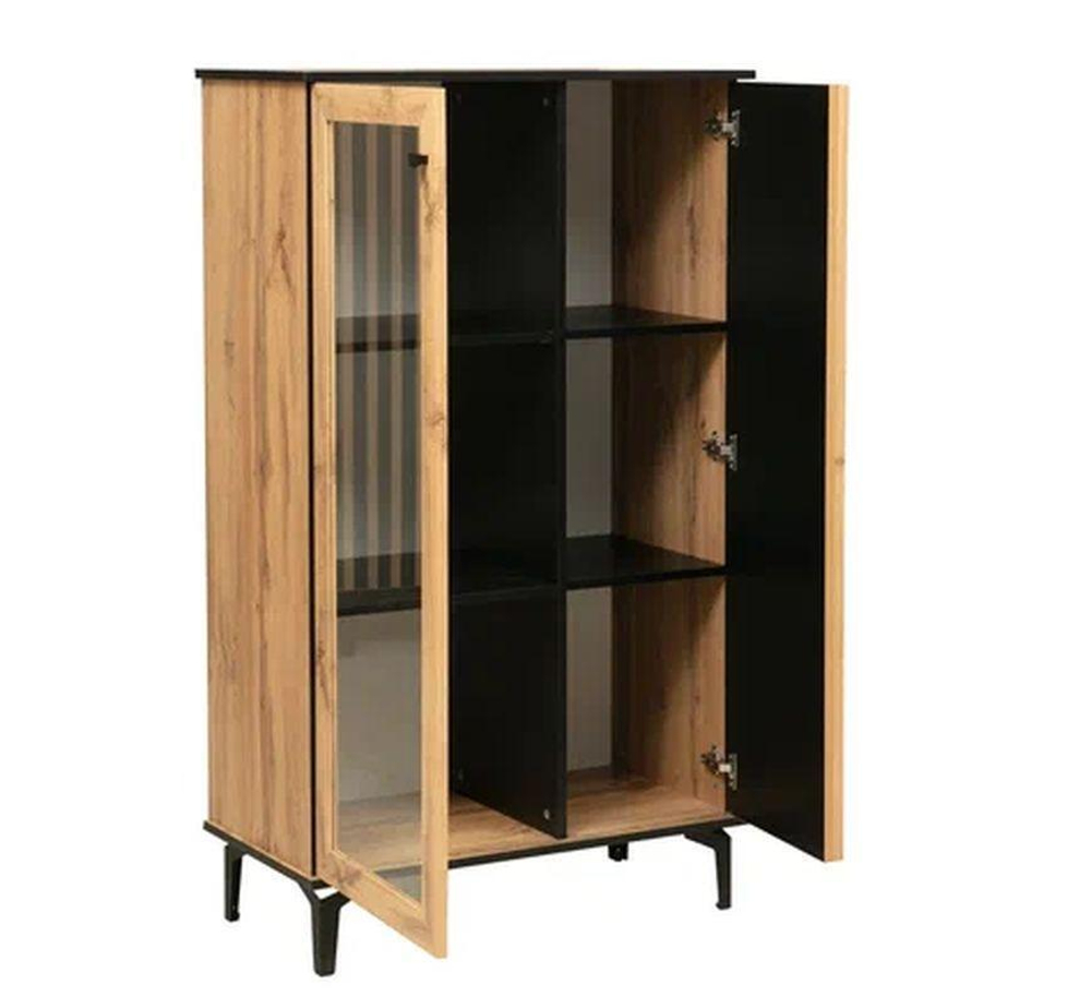 Шкаф комбинированный Либерти 51.03 (опора h150) Дуб вотан/Черный