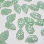 Подвеска резная "Листочек", 18*11мм, мятная коралловая пудра