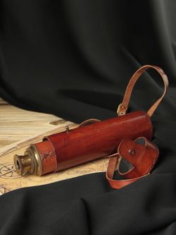 Nautical Подзорная труба в кожаном футляре
