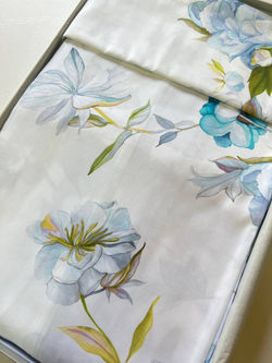 Постельное белье 2 спальное евро Mirabello Fresh Bouquet бело-голубое