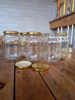 Банка стеклянная 1 литр, 6 штук, крышка 82мм