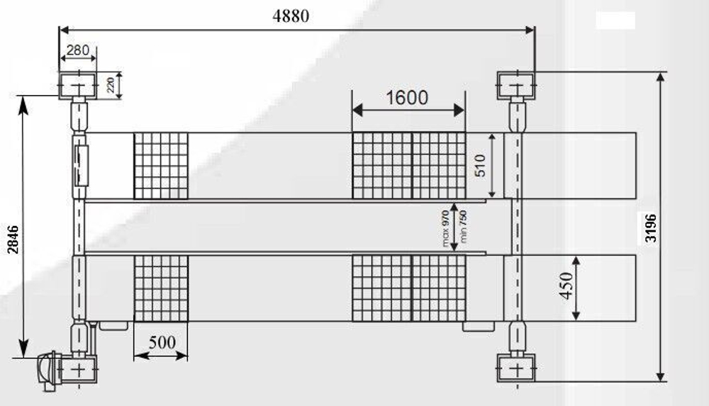 Двухстоечный подъемник ДАРЗ П2-01МН