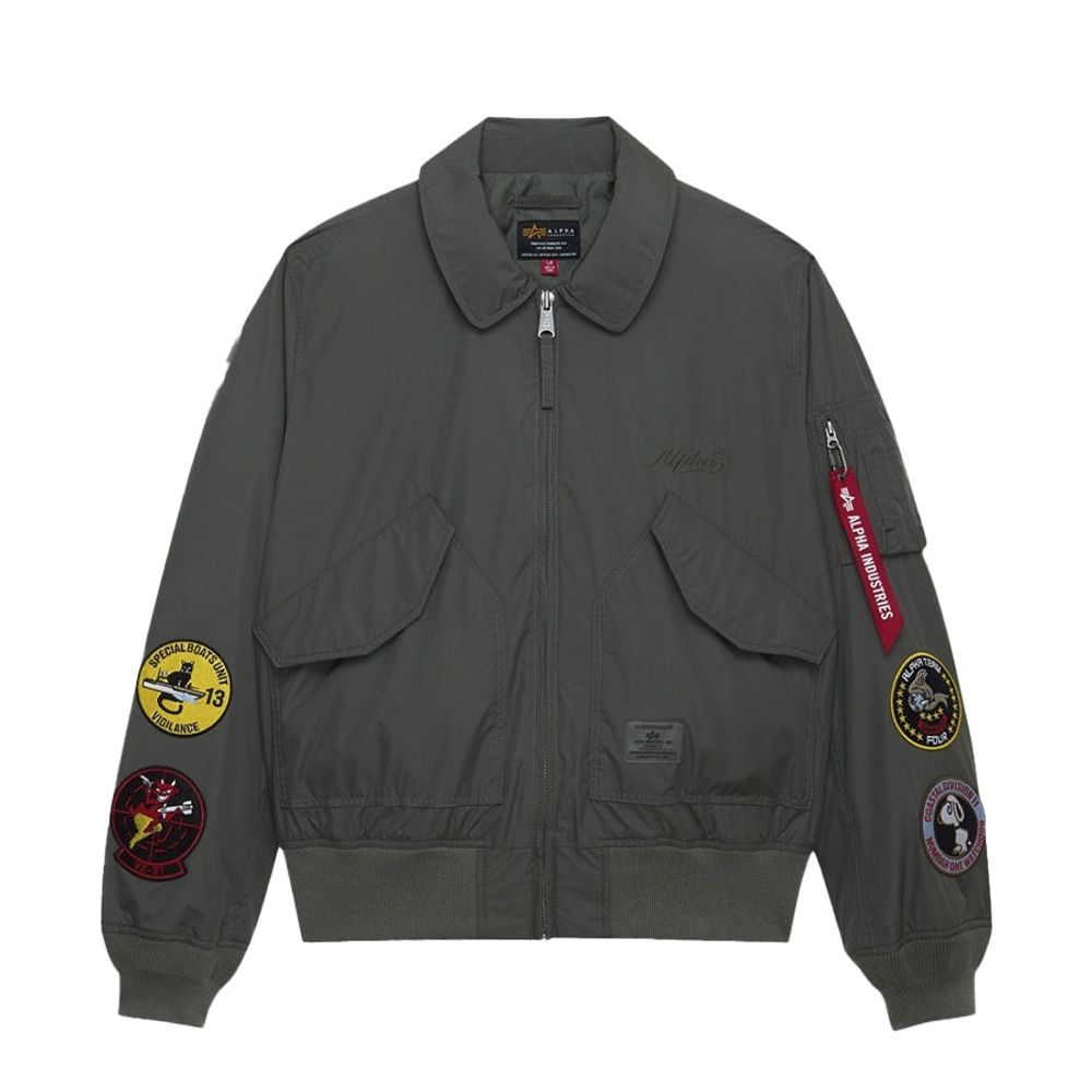 Бомбер Alpha Industries CWU 36/P Relaxed Patched Field Grey (Полевой Серый)