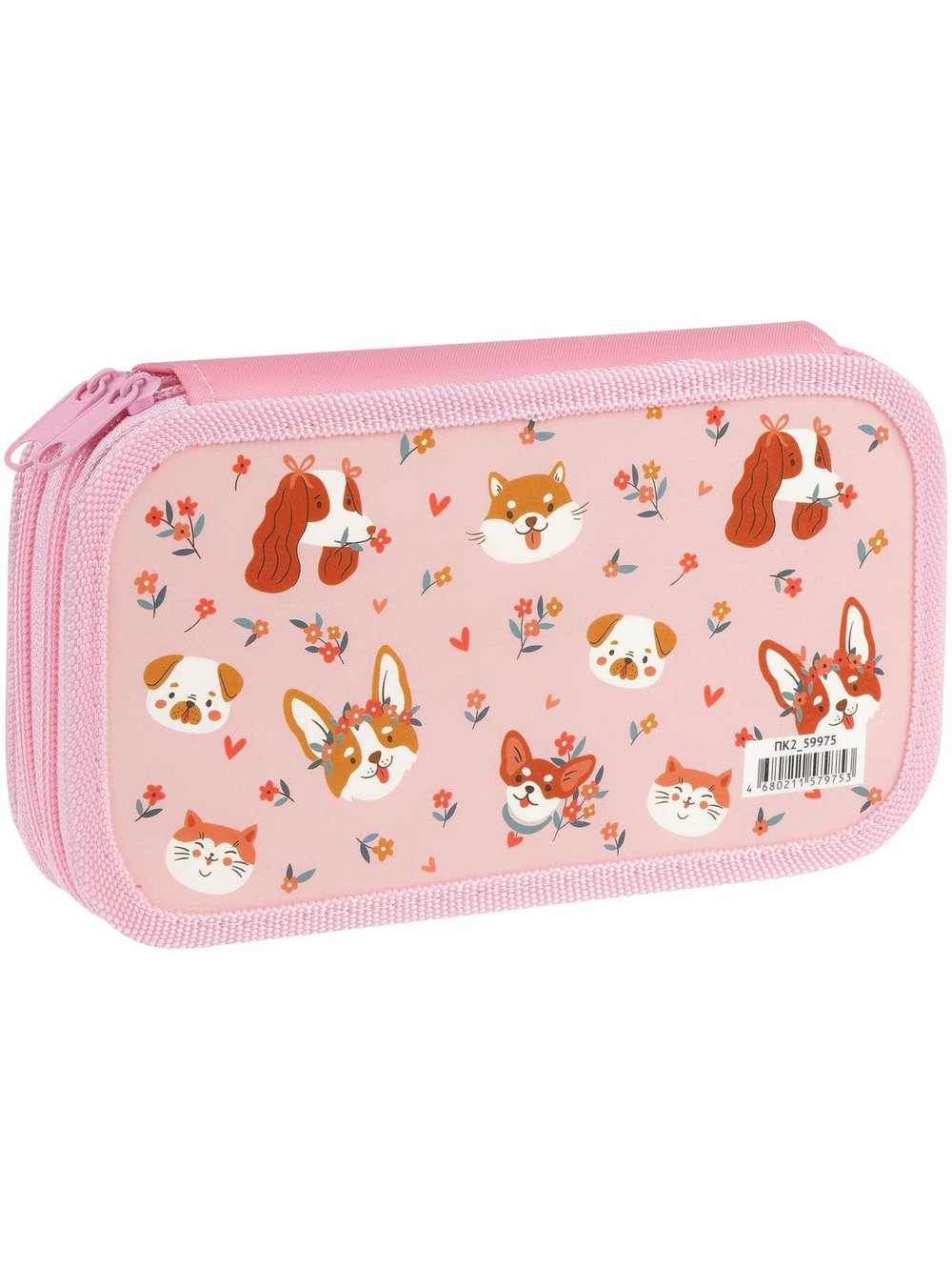 Пенал 2 отделения 19х11см ламинированный картон (ПК2-59975)