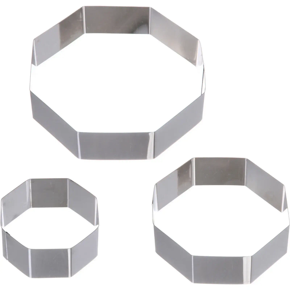 Форма для выпечки в наборе 3шт «Многогранник» (20*4,5см, 15*4,5см, 10*4,5см)