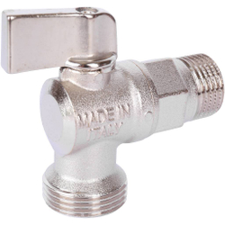 Кран шаровой угловой для стиральных машин 1/2" х 3/4"