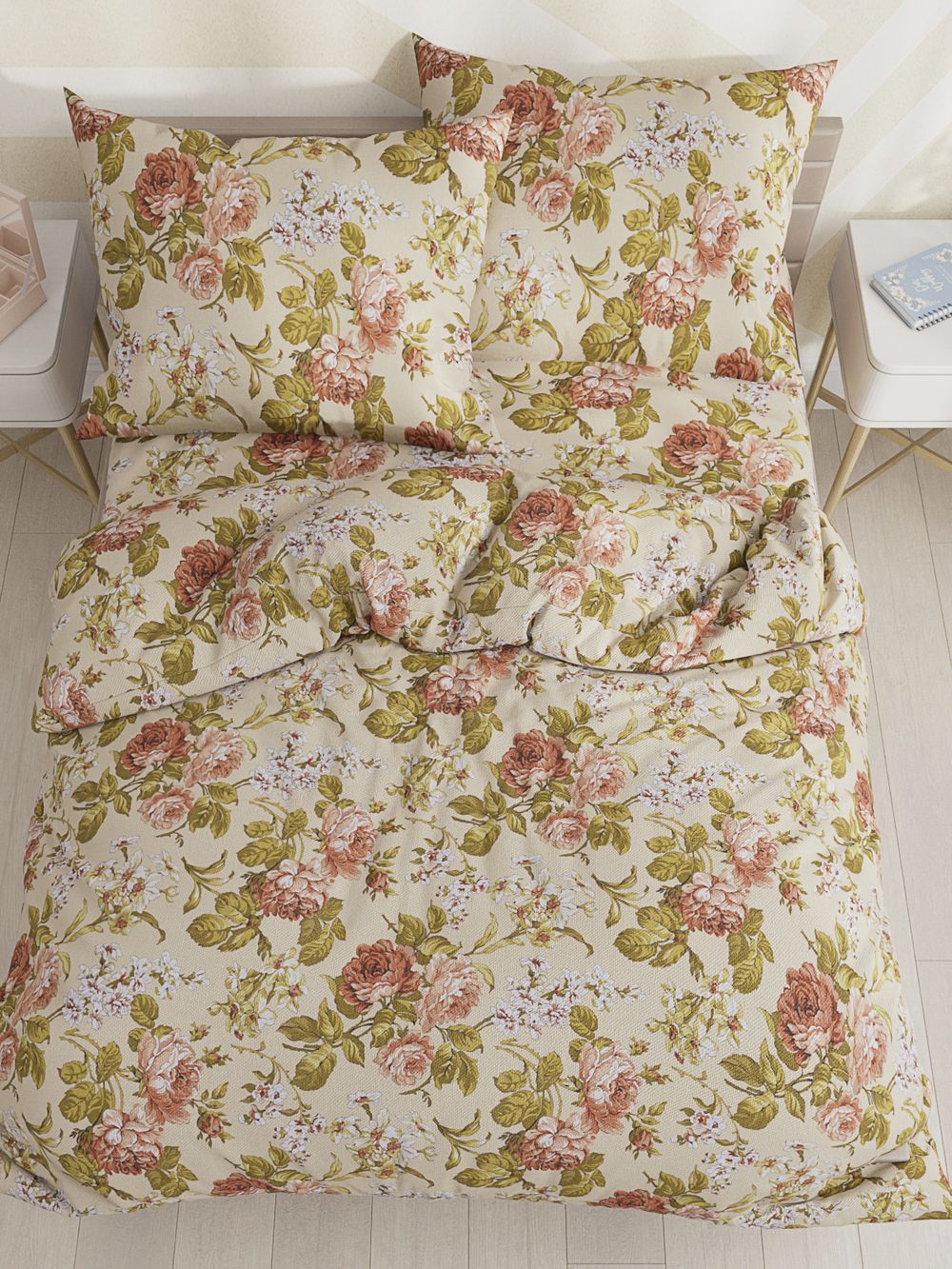 Простынь "Винтаж" 150х215 см  Сказка сатин