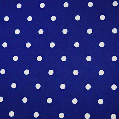 Ткань плательная Кашибо белый горох на синем, d 0,8 см