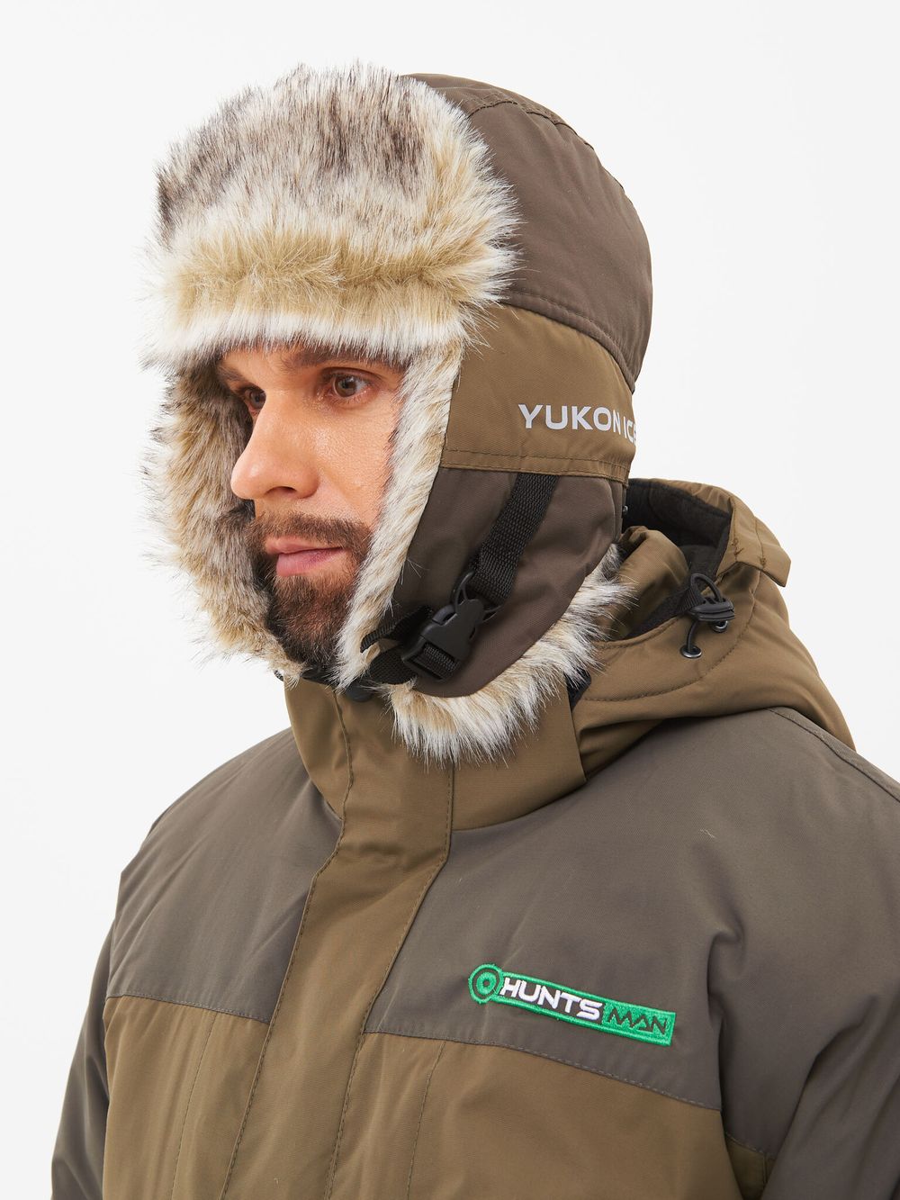 Шапка ушанка зимняя Yukon Ice ткань Breathable цвет Хаки