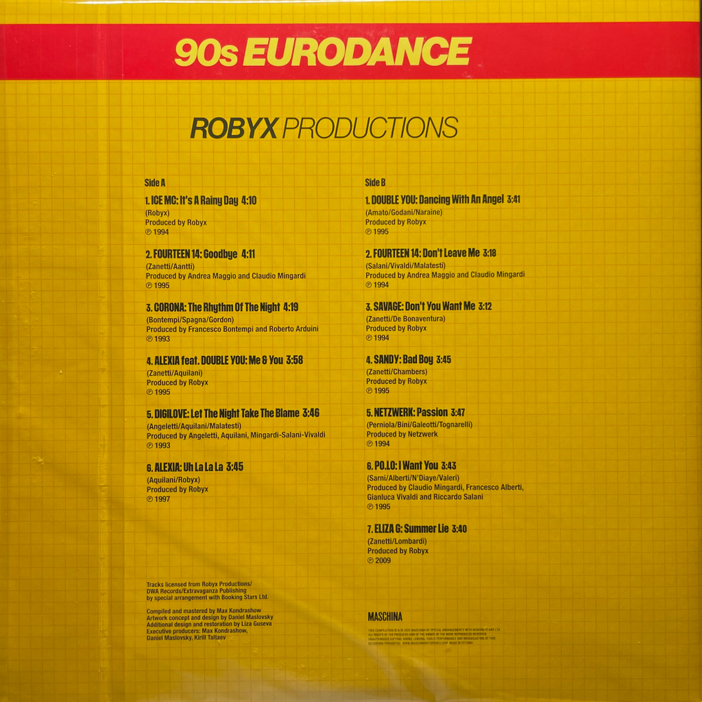Сборник Dancemaschina:90s Eurodance:Robyx Productions (Эстония 2025г.)
