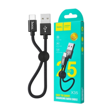 Кабель для зарядки Hoco X35 USB-A - Type-C, 3A, 25 см, черный