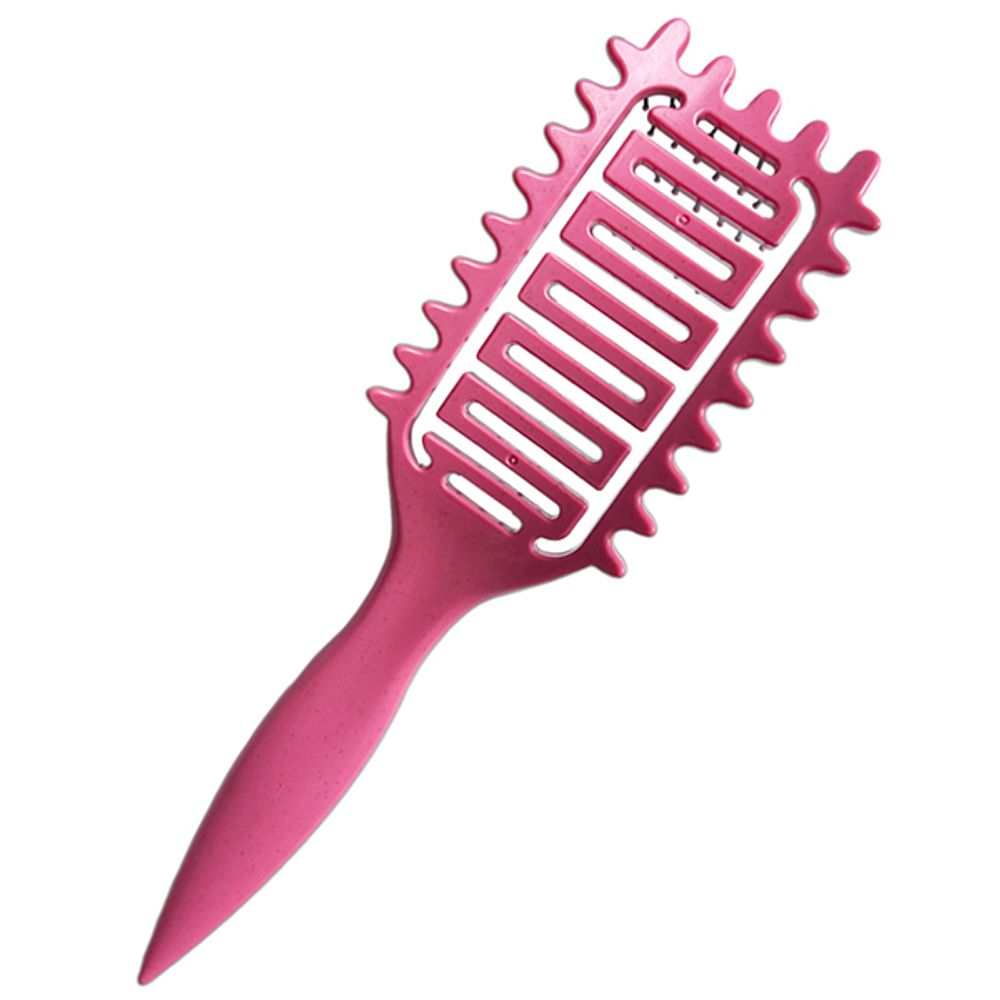 Щетка массажная Harizma Nylon, 9 рядов, розовая (h10687-34)