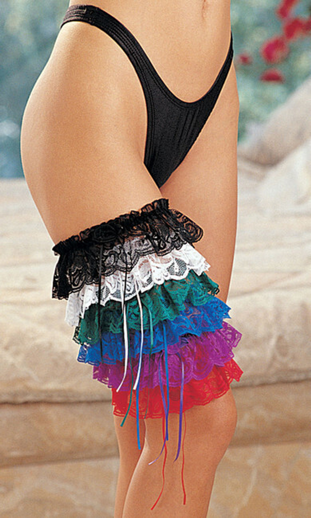 Красная кружевная подвязка на ногу OS (42-50) (Цвет: красный)