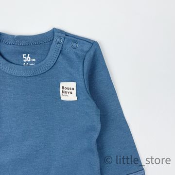 Боди хлопковое "Basic" Синий камень