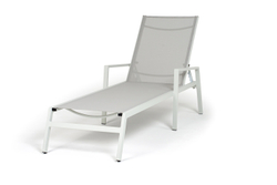 "Парма" шезлонг из алюминия темно-серый (RAL7024) муар, ткань текстилен серая