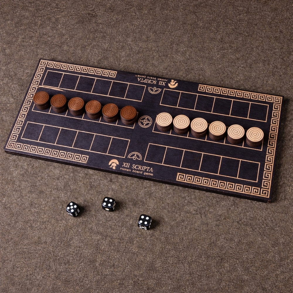 Древнеримская игра 12 линий чёрная