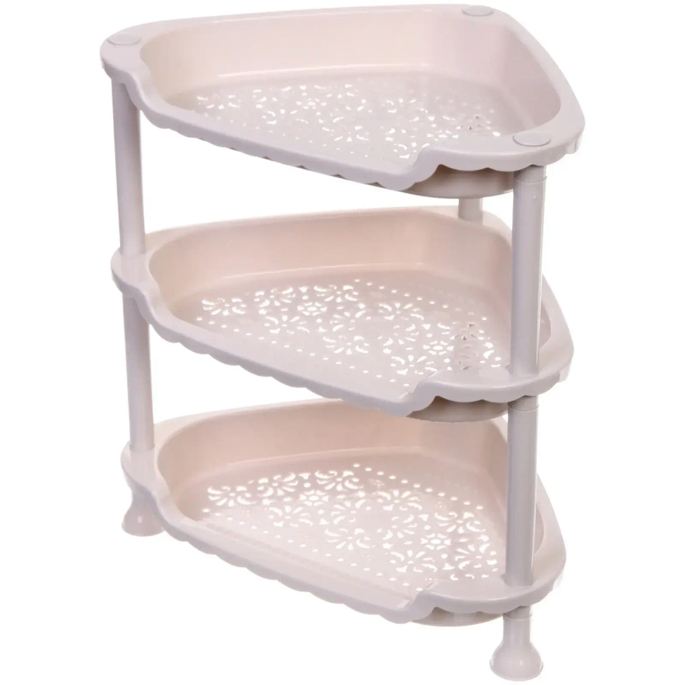 Этажерка угловая малая «ИДЕЯДОМА», 3 секции, цвет бежевый, 32.5*26.5*35см (пакет)