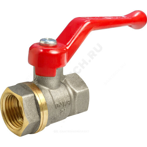 Кран шаровой латунь никель 11Б27фт1М Ду 15 Ру40 ВР полнопроходной рычаг VALFEX VF.214.NR1.012