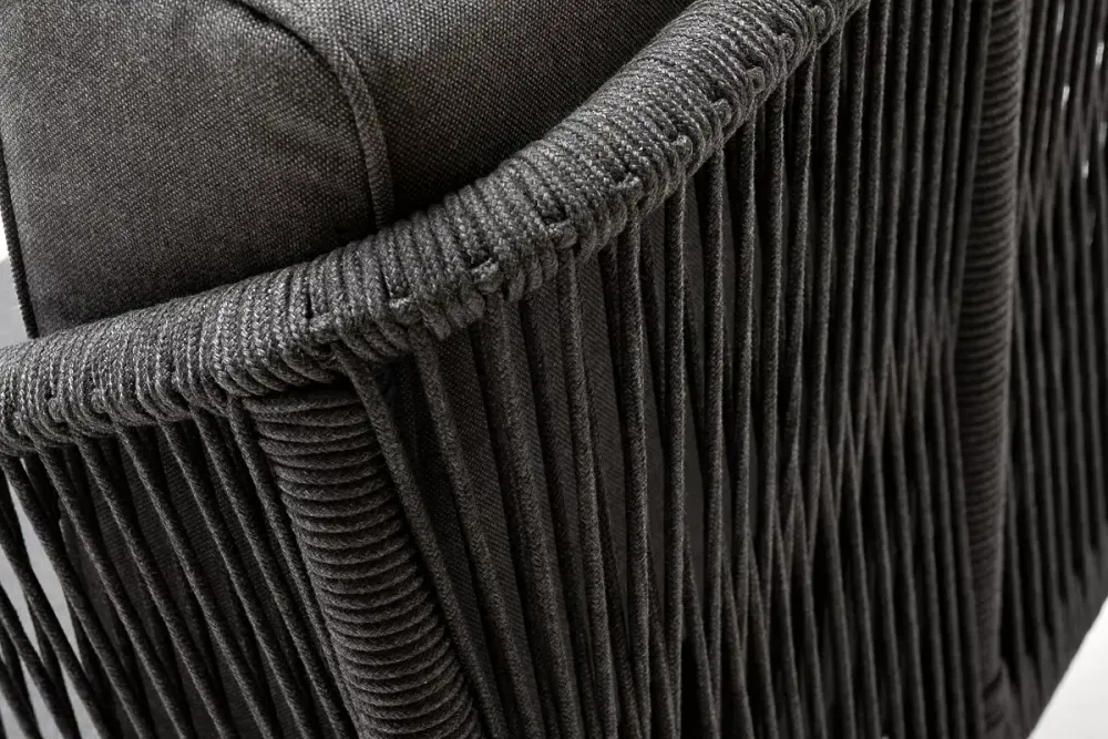 "Канны" модульная угловая лаунж-зона из роупа (веревки), цвет темно-серый