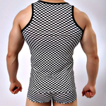 Черно-белая мужская майка в клетку (Размер: M) (Цвет: разноцветный)