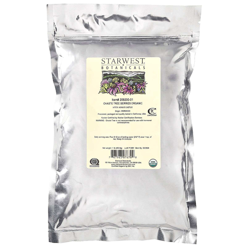 Starwest Botanicals, Порошок из органических ягод целомудрия, 453,6 г (1 фунт)