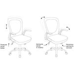 Кресло оператора Helmi HL-M04 "Active", ткань, спинка сетка синяя/сиденье TW черн, рег. подлокот, хром