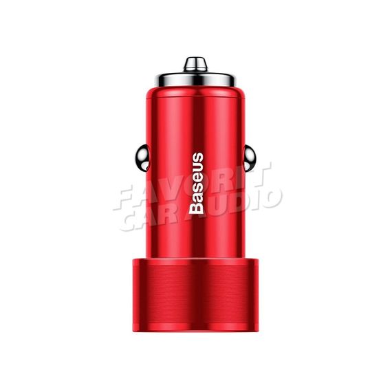 АЗУ 2USB Baseus CAXLD-B01 1000mAh металл QC3.0 красный