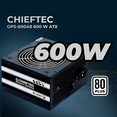 Блок питания Chieftec 600W Smart, 120 мм, 80 PLUS (GPS-600A8)