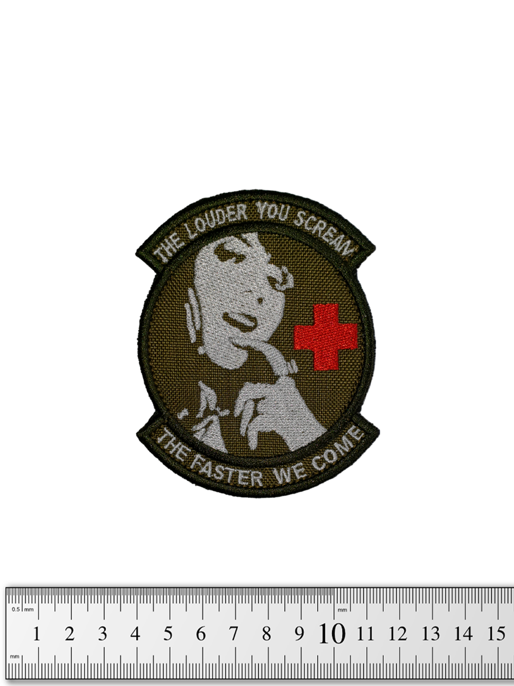 Шеврон Medic. The Louder You Scream. The Faster We Come вышивка. Олива