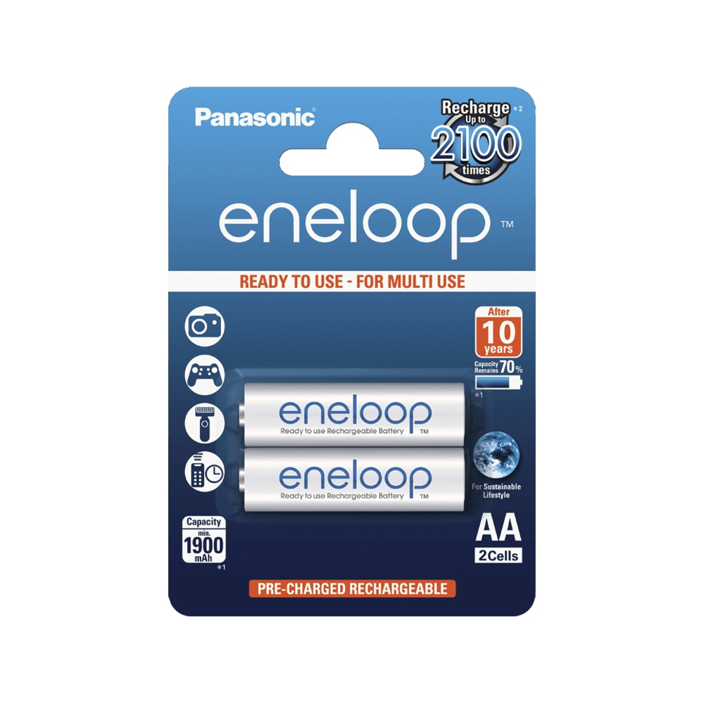 Аккумулятор Panasonic Eneloop BK-3MCDE/2BE / 2000 mAh AA BL2