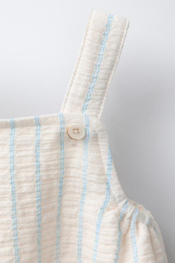 ZARA КОМБИНЕЗОН В ПОЛОСКУ, ЭКРЮ