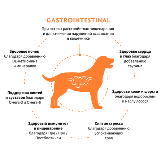 Сухой корм GRANDORF VETERINARY DIET Dog GASTROINTESTINAL Полнорационный диетический корм для собак при расстройствах пищеварения, индейка 1кг