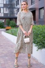 Платье "Виталина" (олива) НЬЮ П6073 LT Collection (Акция)