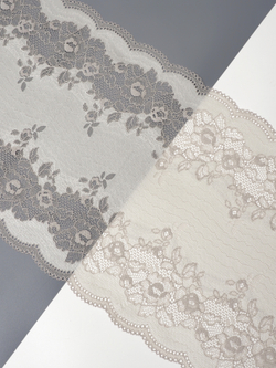 Эластичное кружево для белья серо-бежевое ширина 23 см