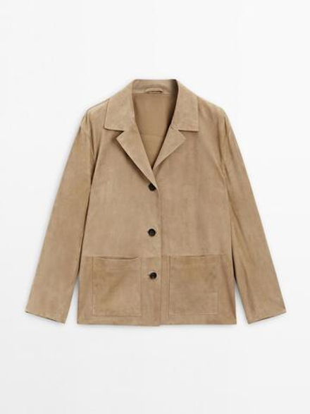 Massimo Dutti Замшевая мини-юбка, коричневый